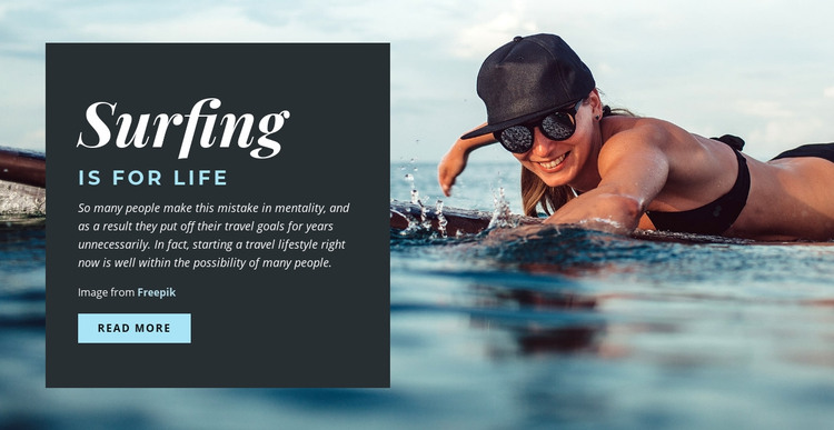 Surfing is for Life Homepage Design