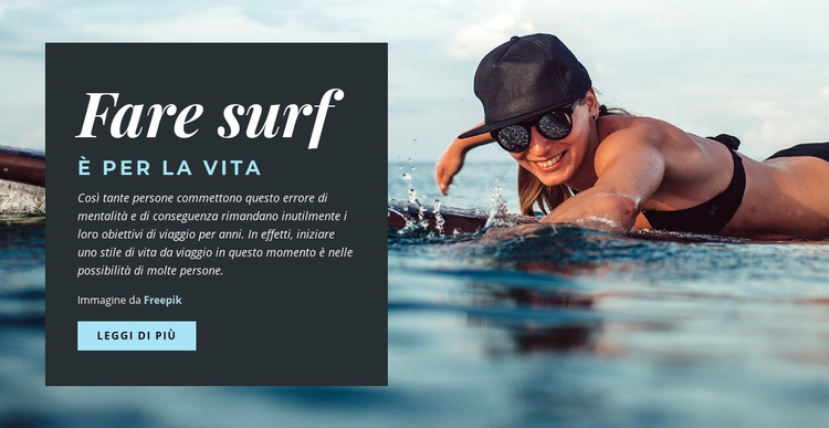 Il surf è per la vita Modello di sito Web