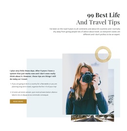 99 Travel Tips CSS Grid Template