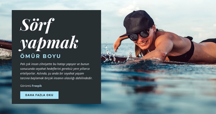 Sörf yaşam içindir Web sitesi tasarımı
