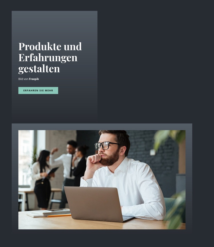 Produkte und Erfahrungen gestalten Website Builder-Vorlagen