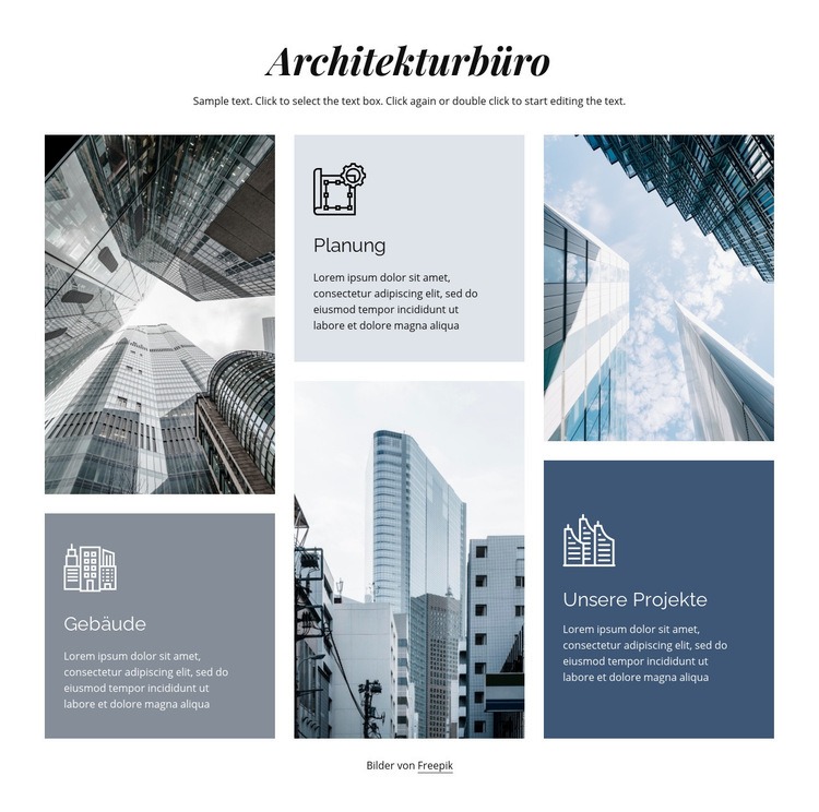 Architekturbüro Website Builder-Vorlagen