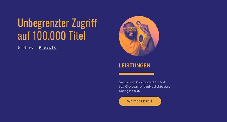 Unbegrenzter Zugang Eine Seitenvorlage