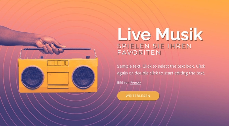 Live-Musik-Design Website-Modell