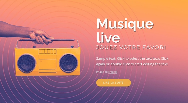 Conception de musique en direct Modèles de constructeur de sites Web