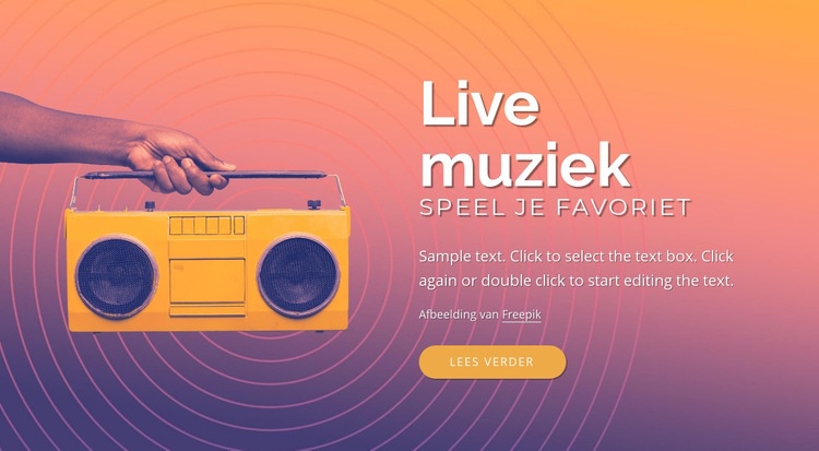 Live muziek ontwerp Website mockup
