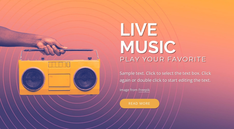 Live music design One Page Template