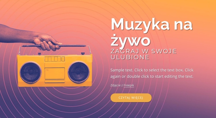 Projekt muzyki na żywo Makieta strony internetowej