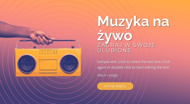 Projekt muzyki na żywo Projekt strony internetowej