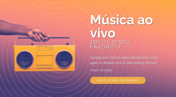 Design de música ao vivo Construtor de sites HTML