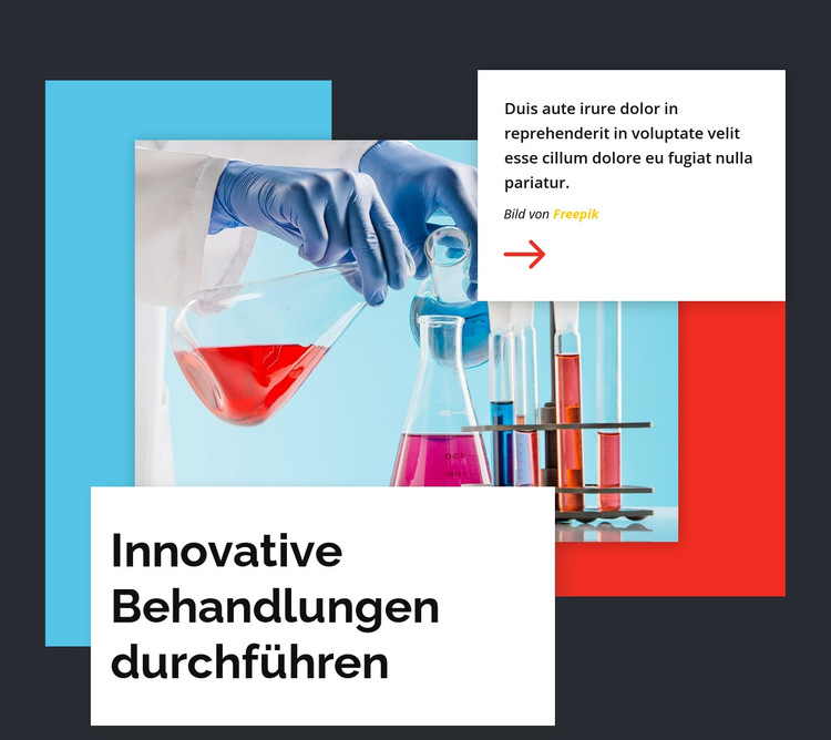 Innovative Behandlungen durchführen Website-Vorlage