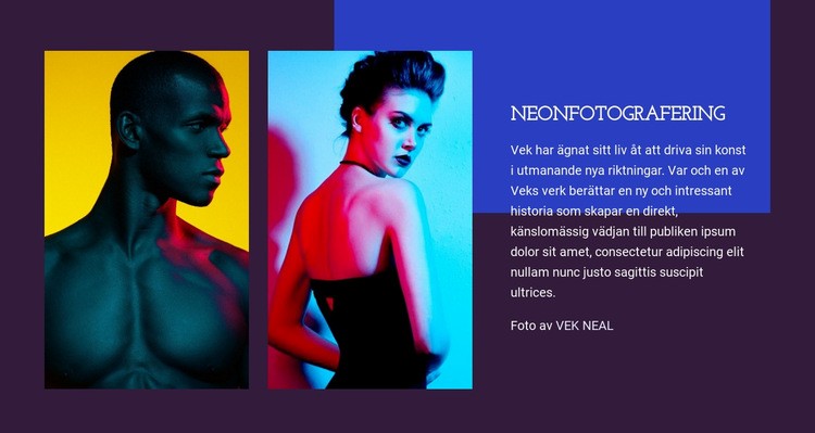 Neonfotografering Webbplats mall