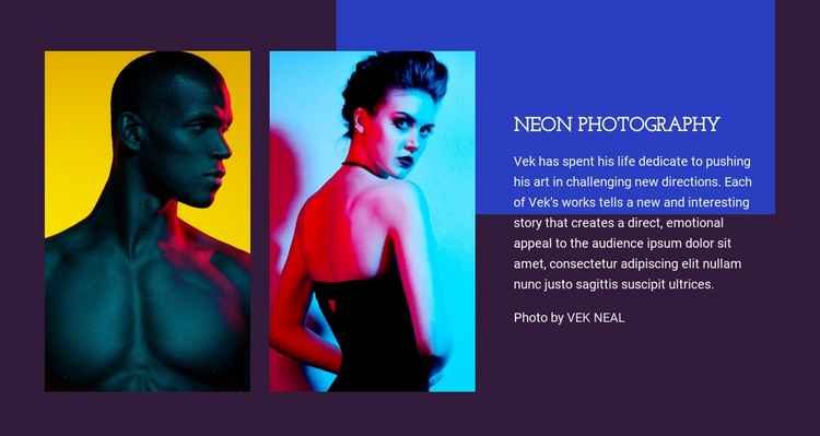 Neon Photography Landing Page