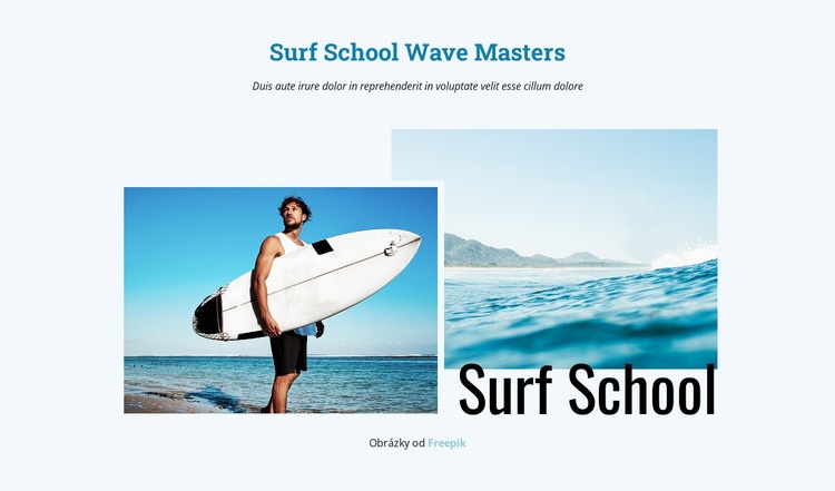 Surf School Šablona webové stránky