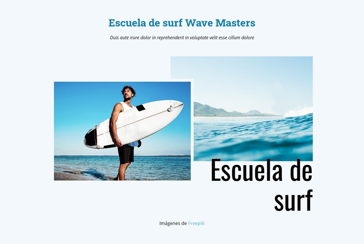 Escuela de surf Página de destino