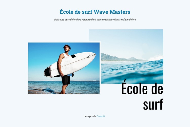 École de surf Créateur de site Web HTML