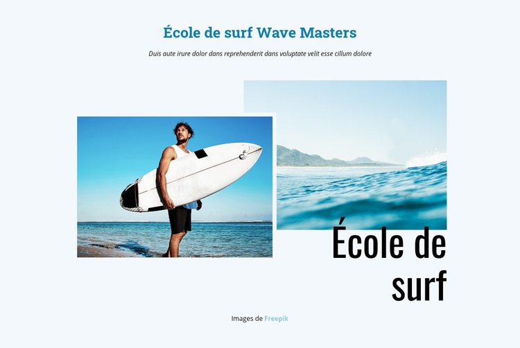 École de surf Modèle HTML5