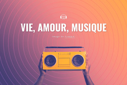 La Vie, L'Amour, La Musique : Modèle De Site Web Simple