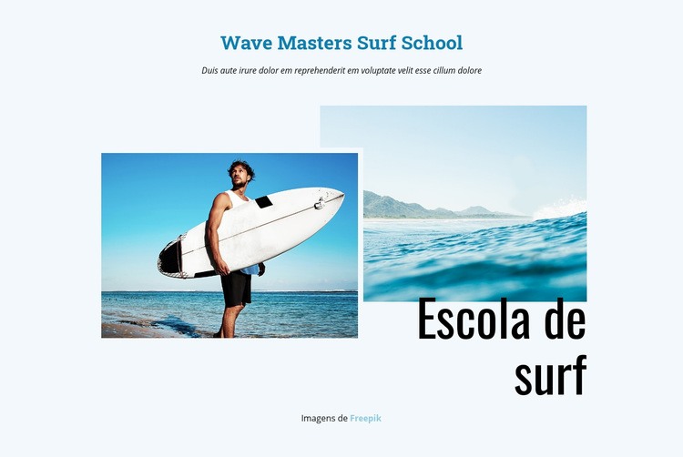 Escola de surf Design do site