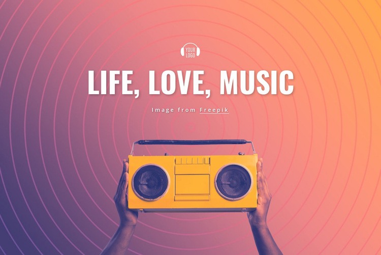 Liv, kärlek, musik Html webbplatsbyggare