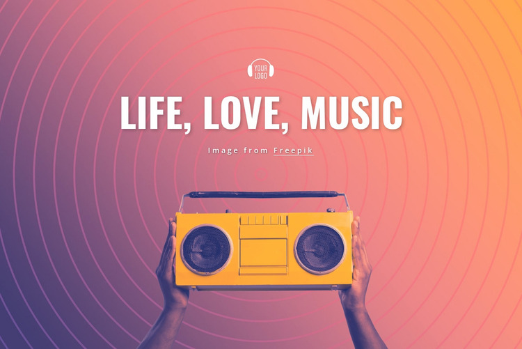 Life, love, music Website Mockup