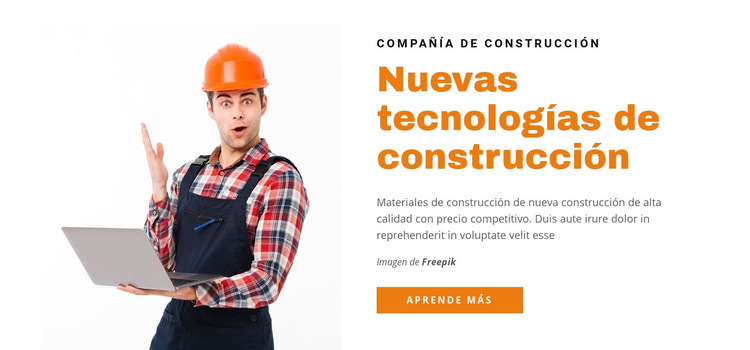 Nuevas tecnologías de construcción Plantilla de sitio web