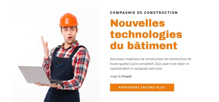 Nouvelles technologies du bâtiment Modèles de constructeur de sites Web