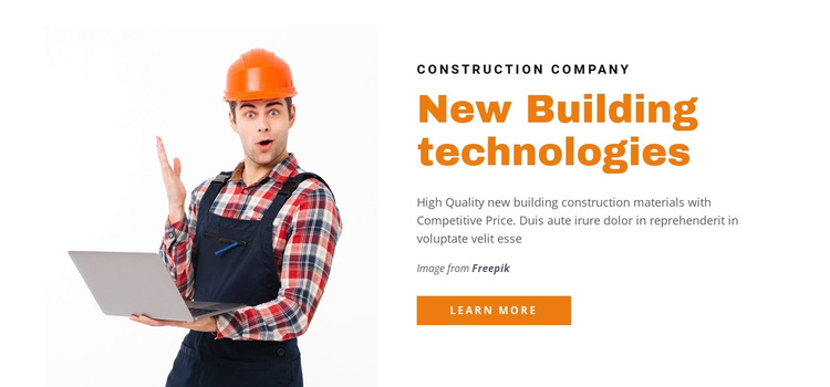 Nieuwe bouwtechnologieën HTML5-sjabloon