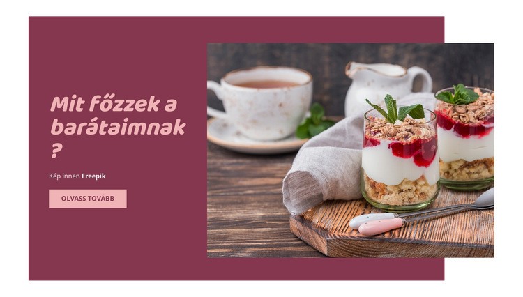 Tippek a barátok étkezéséhez CSS sablon