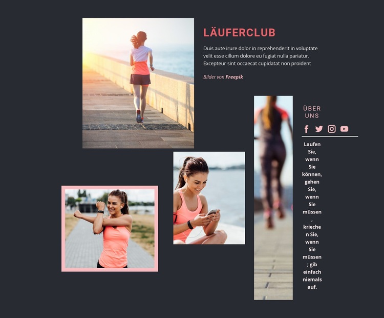 Läuferclub Website-Modell