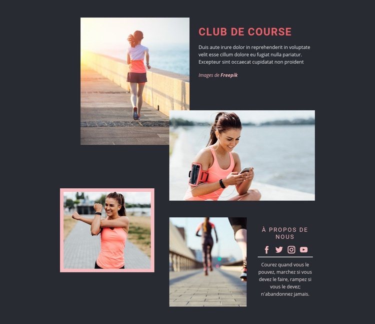 Club de course Conception de site Web