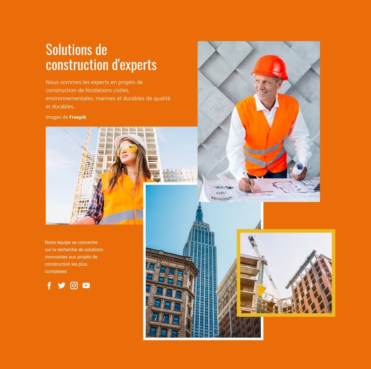 Services essentiels à l'industrie de la construction Conception de site Web