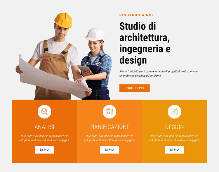 Studio di architettura, ingegneria e design Modello HTML