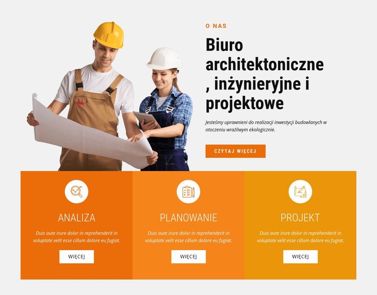 Biuro architektoniczne, inżynieryjne i projektowe Makieta strony internetowej