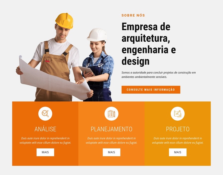 Empresa de arquitetura, engenharia e design Design do site