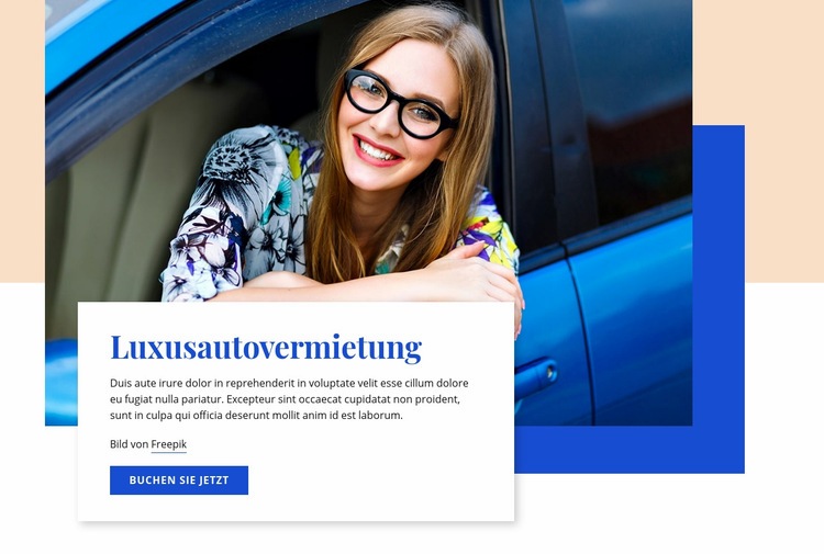 Luxusautovermietung Website-Modell