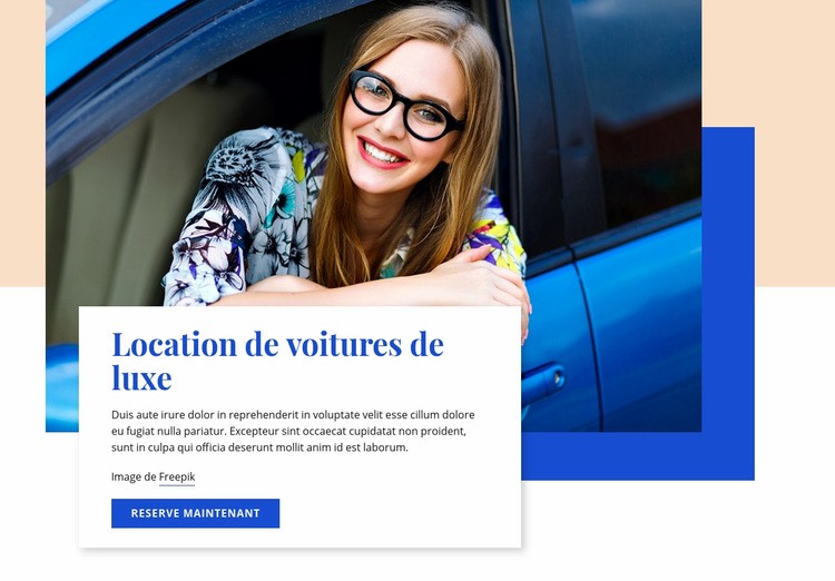 Location de voitures de luxe Maquette de site Web