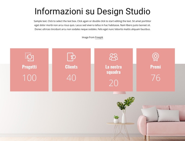 Banchi di design d'interni Mockup del sito web
