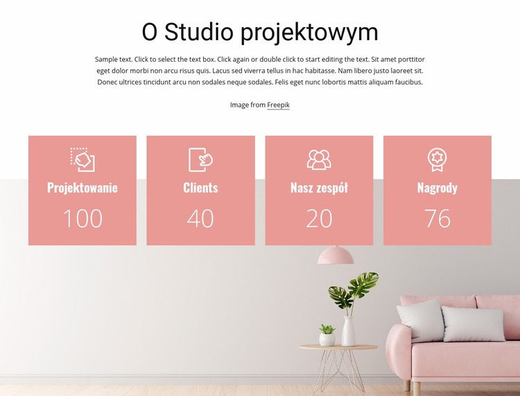 Lady projektowe do wnętrz Makieta strony internetowej