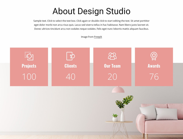 Interior design counters Website Mockup
