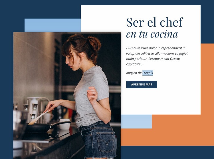 Aprende a cocinar como un chef Plantilla HTML5