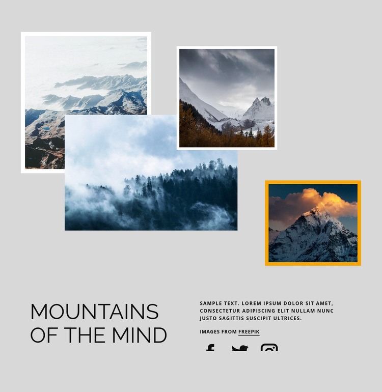 Mountains of the mind Homepage Design