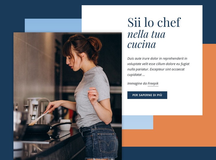 Impara a cucinare come uno chef Mockup del sito web