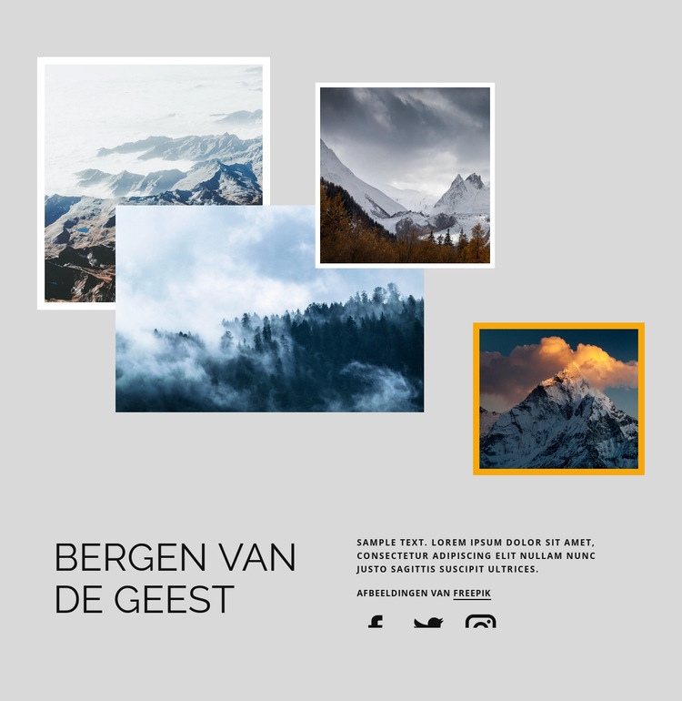 Bergen van de geest Website Builder-sjablonen