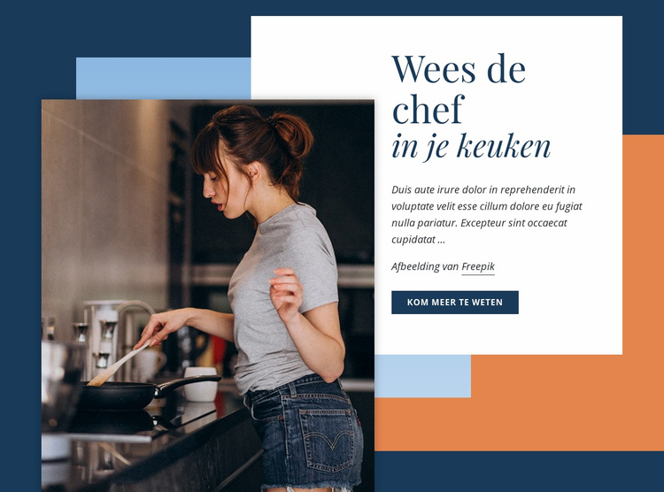 Leer koken als een kok Website mockup
