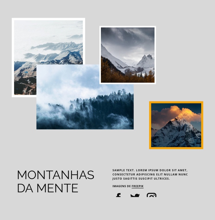 Montanhas da mente Design do site