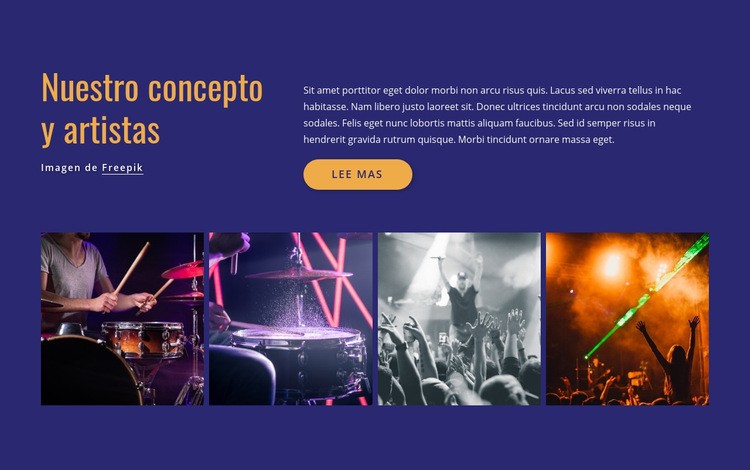Nuestros conciertos y artistas Plantillas de creación de sitios web