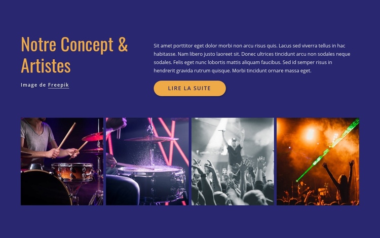 Nos concerts et artistes Conception de site Web
