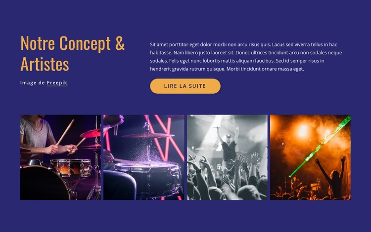 Nos concerts et artistes Modèles de constructeur de sites Web