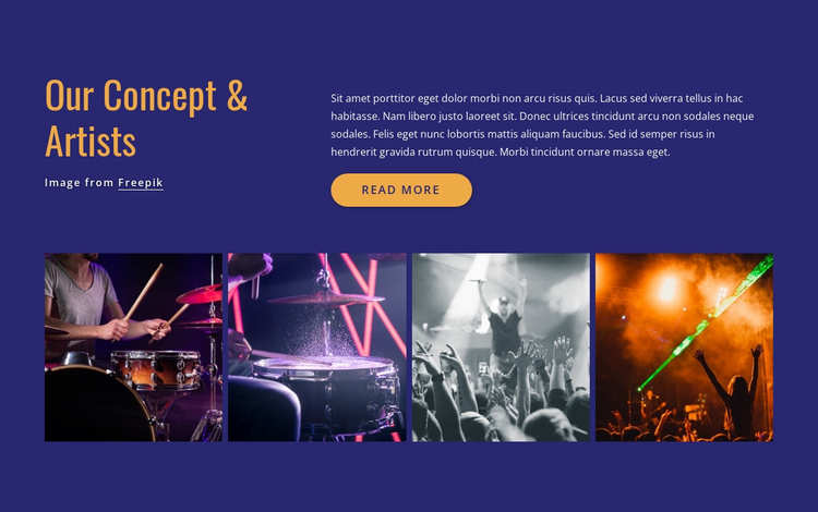 Our concerts and artists One Page Template